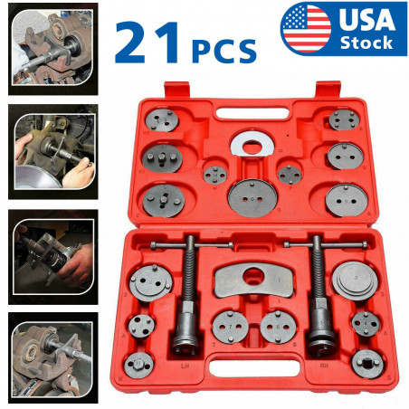 Universal 21PC Heavy Duty Disc Brake Caliper Piston Pad Wind Back Tool Set Case