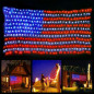 Flag Lights 420 LED American Flag Net String Light Hanging Garden Yard Decor