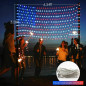 Flag Lights 420 LED American Flag Net String Light Hanging Garden Yard Decor