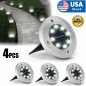 4 x 8LED Solar Power Buried Light Under Ground Outdoor Path Decking Lamp B-White