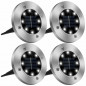 4 x 8LED Solar Power Buried Light Under Ground Outdoor Path Decking Lamp B-White