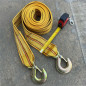 3Tons Car Tow Cable Towing Strap Rope with Hooks Emergency Heavy Duty 13 FT