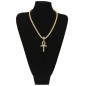 24inch  Cross Pendant Tennis Chain 14k Gold Hip Hop Necklace