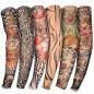 6 Pcs Unisex Mens Women Nylon Temporary Fake Full Arm Tattoo Sleeves Stockings