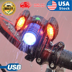 USB Rechargeable Bike Bicycle LED Headlight Front Light LED Lamp waterproof