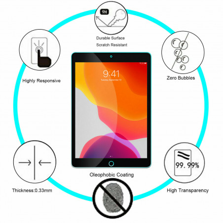 [2-Pack] Tempered GLASS Screen Protector for Apple iPad 7th Generation 2019 10.2