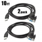 USB 10 FT DB9 9Pin Female to USB 2.0 For Zebra DS457 Fixed Mount Scanner cable