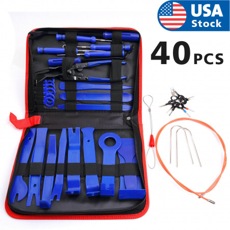 40pc Car Trim Removal Tool Pry Kit Auto Panel Tool Set Radio Removal Tool Kit US