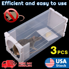 3pcs White Humane Rat Trap Cage Animal Pest Rodent Mice Mouse Bait Catch Capture