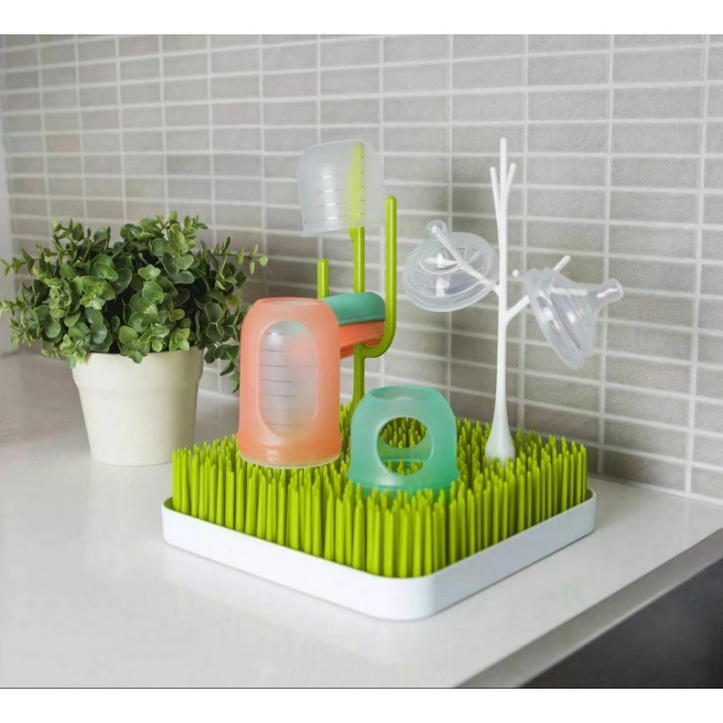 oon Grass Countertop Baby Bottle Cup Drying Rack Green BPA PVC Phthalates Free