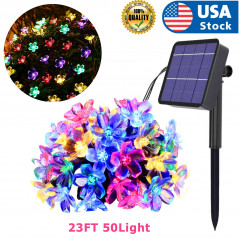 23FT LED Solar String Lights Outdoor Garden Yard Decor Lamp Waterproof Light