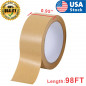 98FT PAPER KRAFT SHIPPING PACKING BOX CARTON SEALING ROLL TAPE WRITABLE BROWN