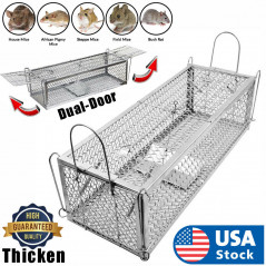 Dual-Door Mouse Trap Cage, Humane Live Mouse Cage Trap for Mice, Rats