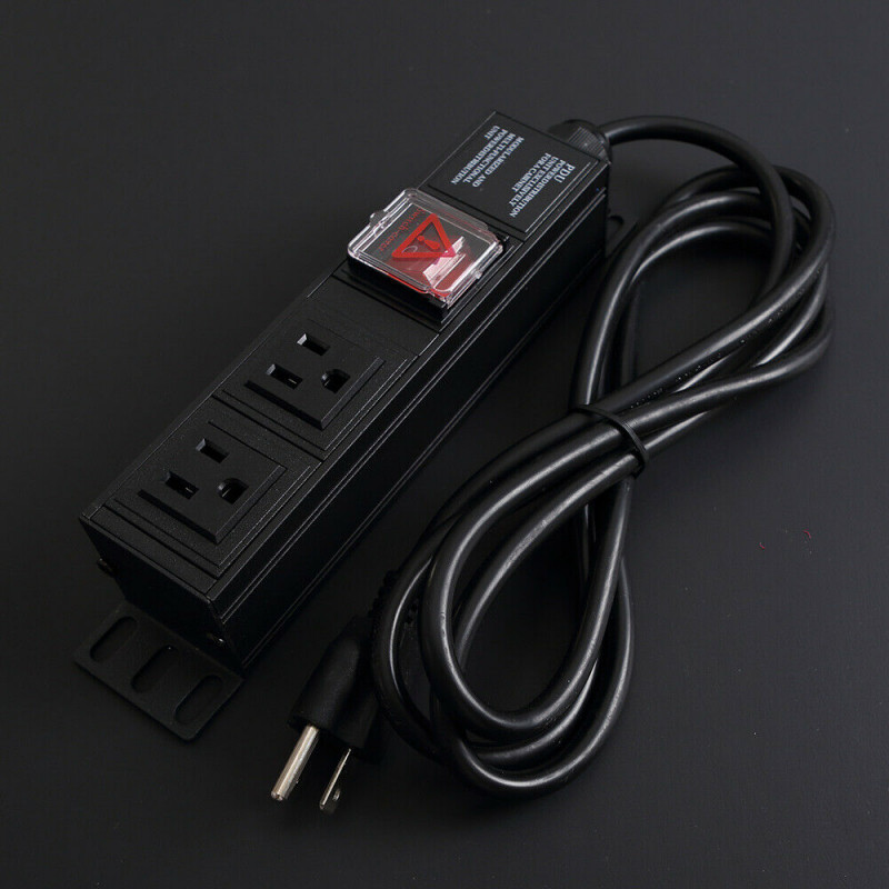 New 6FT 2 Outlets Plug AC Wall Power Strip PDU 15A 120V SinglePhase
