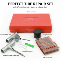 57PCS Tire Repair Kit DIY Flat Tire Repair Car Truck Motorcycle Home Plug Patch