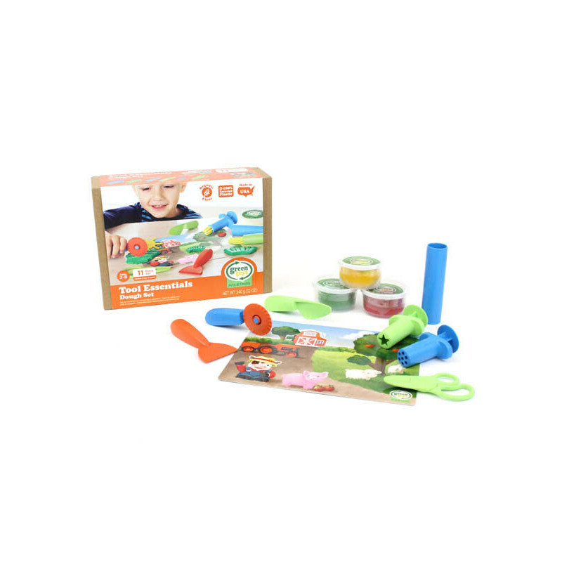 Green Toy Tool Essentials Dough Set 11-piece Play-Doh, Modeling Clay