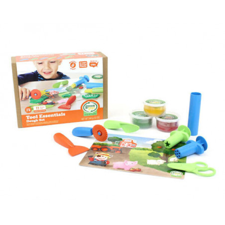 Green Toy Tool Essentials Dough Set 11-piece Play-Doh, Modeling Clay