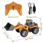 HUINA Remote Control Wheeled Front Loader 6 Channel 2.4Ghz RC Bulldozer Truck