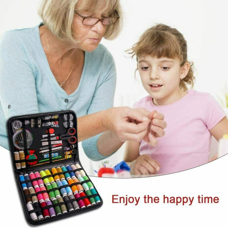 183Pc Sewing Kit Measure Scissor Thimble Thread Needle Storage Box