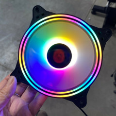 3-Pack Black Frame 120mm RGB LED PC Computer Case Cooling Fan Quiet Colorful