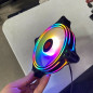 3-Pack Black Frame 120mm RGB LED PC Computer Case Cooling Fan Quiet Colorful