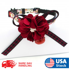 Dog Collar Pet Adjustable Pet Neck Strap Flower Shape Small Dog Lead Cat Bow Tie