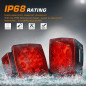 12V LED Submersible Trailer Tail Lights Kit Boat Marker Truck Waterproof Set