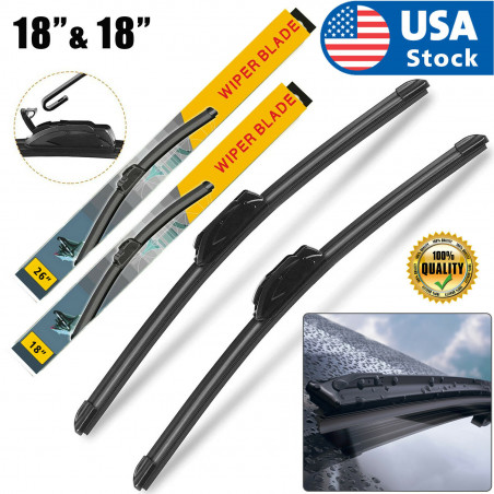 18" & 18" BRACKETLESS WINDSHIELD WIPER BLADES All Season Premium OEM QUALITY New