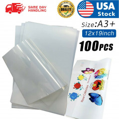 Cisinks Hot / Cold Peel DTF Film 20 Sheets A3+ 13 inch x 19 inch Pet Heat Transfer Paper for DIY Direct Print Pretreat Universal Waterproof