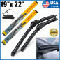 2PCS 19" + 22" INCH Bracketless Windshield Wiper Blades J-HOOK OEM Quality