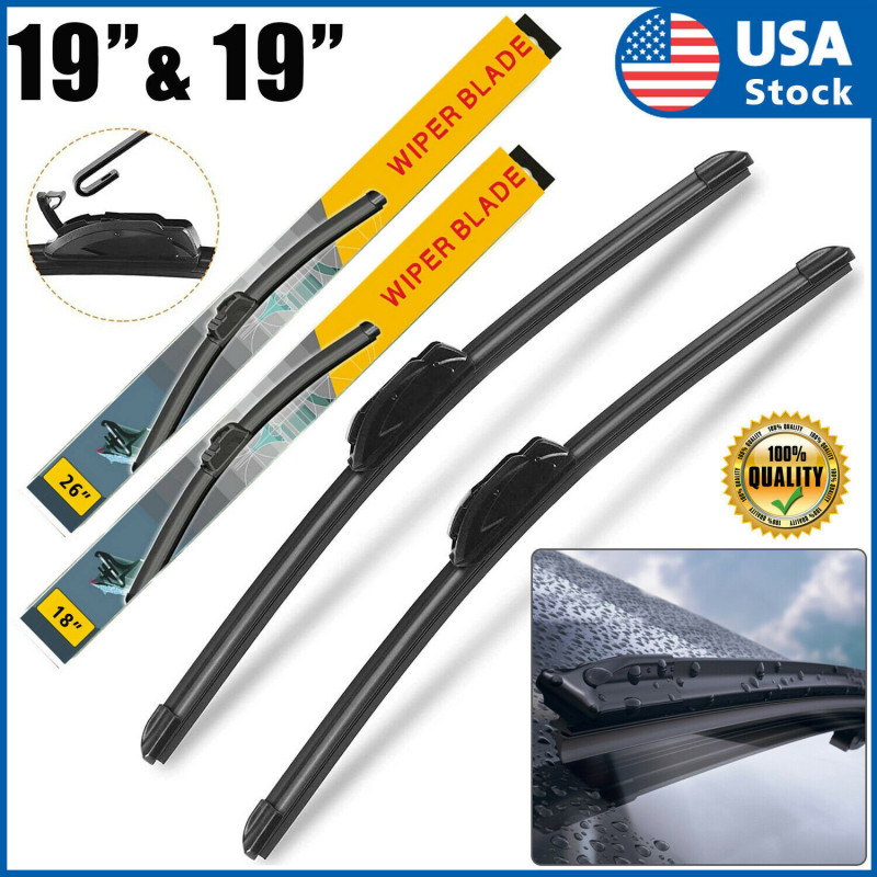 19" & 19" All season Bracketless J-HOOK Windshield Wiper Blades OEM QUALITY