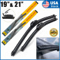 2PCS 19" & 21" Inch Windshield Wiper Blades J-HOOK OEM QUALITY Bracketless