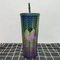 24oz Diamond Durian Double Wall Tumbler Pool Beach Cup with Straw Coffee Cold US