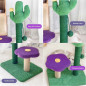 26in Cat Cactus Tree Flower Scratcher Tower Jute Rope Post with Dangling Ball US