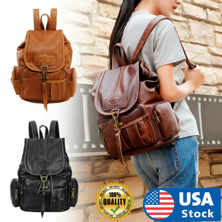 Fashion Women Backpack Leather Travel Hand Shoulder School Bag Satchel Rucksack
