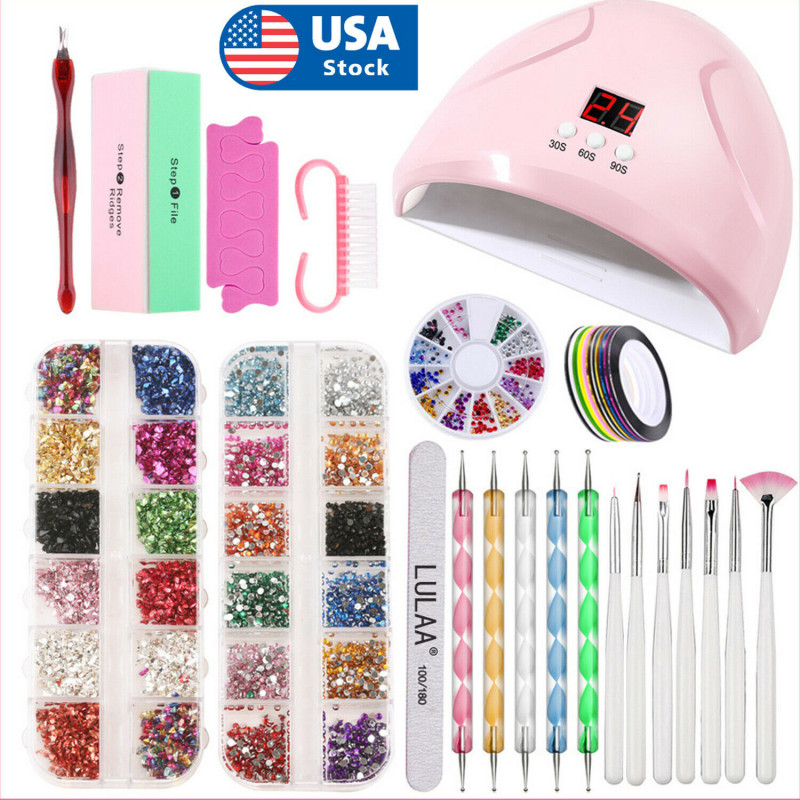 UV LED Lamp Dryer Polish Kit Soak Off Nails Art Tools Manicure Set DIY nail