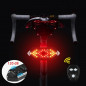 Bicycle Tail Light USB Smart Wireless Remote Control Turn Signal Warning Lamp