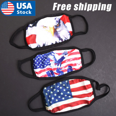 American Flag Face Mask Bald Eagle Reusable Washable Protection Face Cover