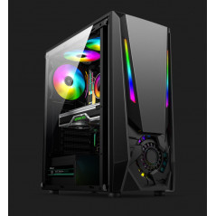 Destroyer ATX Mid Tower Desktop PC Gaming RGB Computer Case Acrylic Black W/FANS