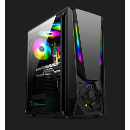 Destroyer ATX Mid Tower Desktop PC Gaming RGB Computer Case Acrylic Black W/FANS