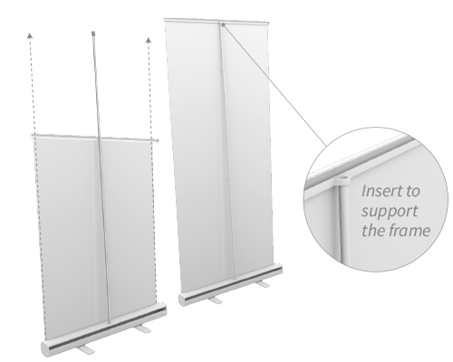 Attach the banner to the pole